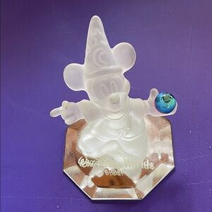 Disney Frosted Glass Mickey with Blue Orb